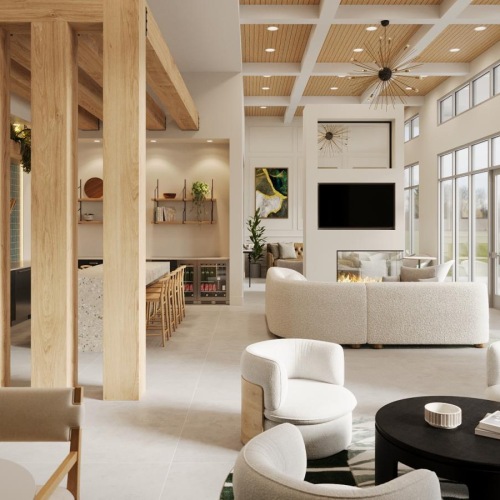 a spacious room with natural lighting and a media area at Preserve at West Carroll in Kissimmee, FLorida