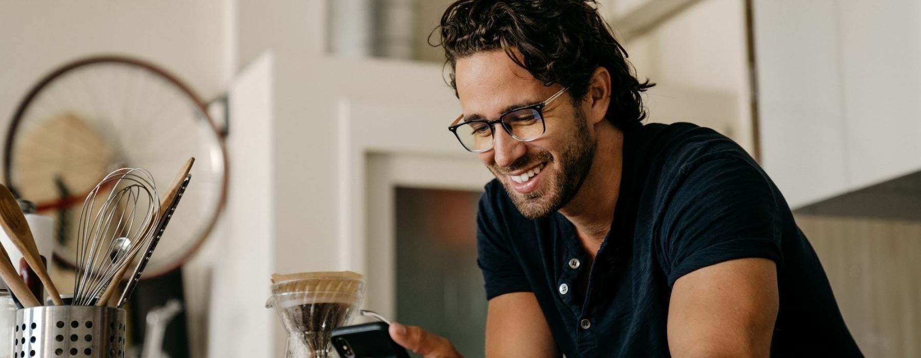 a man holding a phone